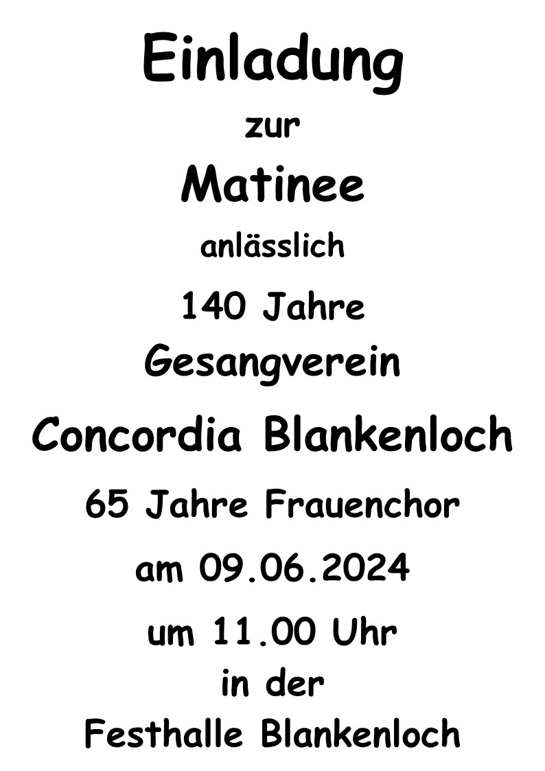 Matinee 140 Jahre Concordia